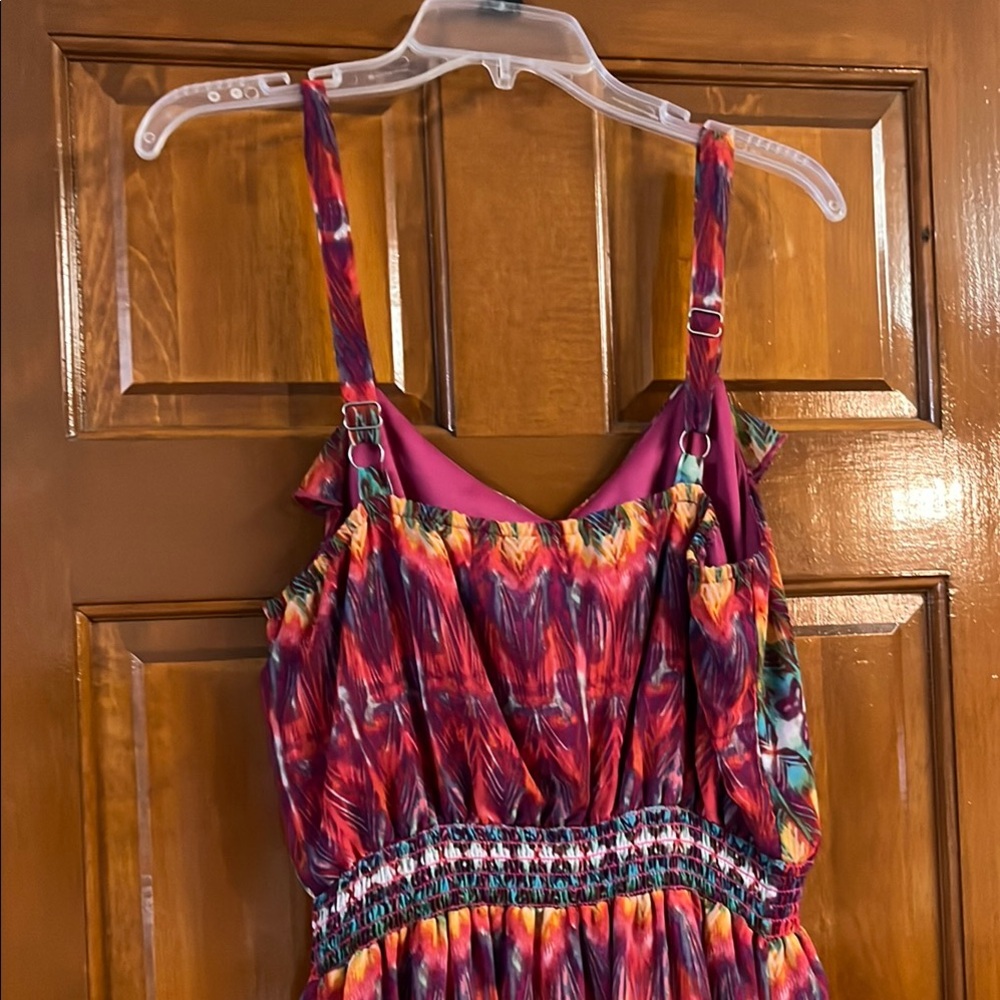 Faded Glory Pink and Green Smocked Sundress - Picture 3 of 5